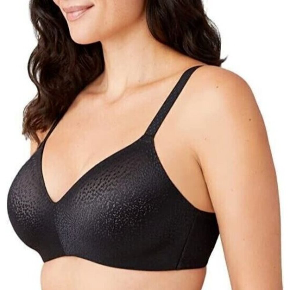 🆕WACOAL Back Appeal Wireless Seamless T-Shirt Bra 34DDD Black #856303 - Picture 4 of 8